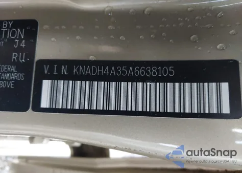 2010 Kia Rio Lx from USA, damaged, VIN KNADH4A35A6638105